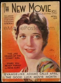 8x925 NEW MOVIE MAGAZINE magazine April 1931 great cover art of Kay Francis by Jules Erbit!