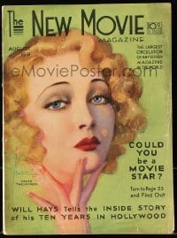 8x926 NEW MOVIE MAGAZINE magazine August 1931 cover art of Helen Twelvetrees by Rolf Armstrong!