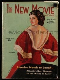 8x928 NEW MOVIE MAGAZINE magazine October 1932 cover art of sexy Kay Francis by McClelland Barclay!