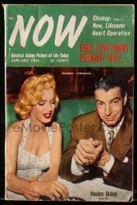 8x752 NOW 5x8 magazine January 1954 cover portrait of sexy Marilyn Monroe & husband Joe DiMaggio!