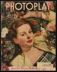 8x945 PHOTOPLAY magazine April 1947 great cover portrait of Jeanne Crain by Paul Hesse!
