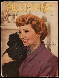 8x940 PHOTOPLAY magazine December 1945 great cover portrait of Claudette Colbert by Paul Hesse!