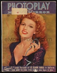 8x933 PHOTOPLAY magazine February 1943 great cover portrait of sexy Rita Hayworth by Paul Hesse!