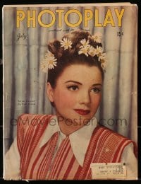 8x938 PHOTOPLAY magazine July 1945 great cover portrait of pretty Anne Baxter by Paul Hesse!