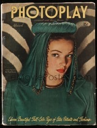 8x941 PHOTOPLAY magazine March 1946 great cover portrait of beautiful Gene Tierney by Paul Hesse!