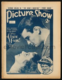 8x953 PICTURE SHOW English magazine August 12, 1933 Will Rogers, Janet Gaynor & Lew Ayres!