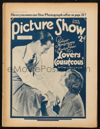 8x950 PICTURE SHOW English magazine Aug 6, 1932 Robert Montgomery & Madge Evans, Lovers Courageous!