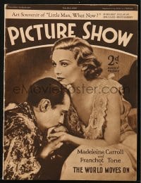 8x958 PICTURE SHOW English magazine Feb 16, 1935 Madeleine Carroll & Franchot Tone, World Moves On!