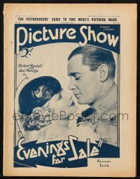 8x952 PICTURE SHOW English magazine June 24, 1933 Herbert Marshall & Maritza in Evenings For Sale!