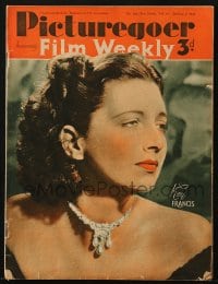 8x982 PICTUREGOER English magazine January 4, 1941 great cover portrait of sexy Kay Francis!