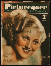 8x980 PICTUREGOER English magazine October 23, 1937 great cover portrait of sexy Pat Paterson!