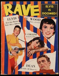 8x767 RAVE magazine April 1957 Elvis is doomed, Natalie Wood, James Dean, Joan Collins!