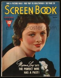8x781 SCREEN BOOK magazine February 1938 great cover portrait of sexy Myrna Loy!