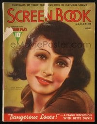 8x780 SCREEN BOOK magazine January 1938 great cover portrait of pretty Luise Rainer!