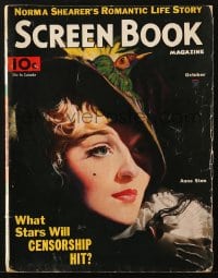 8x777 SCREEN BOOK magazine October 1934 great cover art of Anna Sten, what stars will be censored!