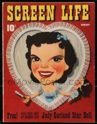 8x783 SCREEN LIFE magazine February 1941 great cover art of Judy Garland by Jacques Kapralik!