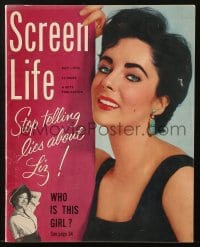 8x785 SCREEN LIFE magazine July 1956 stop telling lies about Elizabeth Taylor, sexy cover portrait!