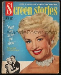 8x797 SCREEN STORIES magazine Nov 1951 cover portrait of sexy Betty Grable, Meet Me After the Show!