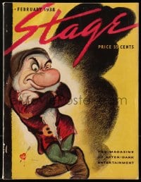8x812 STAGE magazine February 1938 great cover art of Grumpy from Snow White and the Seven Dwarfs!