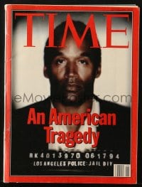 8x821 TIME magazine June 27, 1994 O.J. Simpson, An American Tragedy, his mugshot on the cover!
