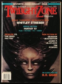 8x826 TWILIGHT ZONE magazine April 1988 Rod Serling, H.R. Giger art, seventh anniversary issue!