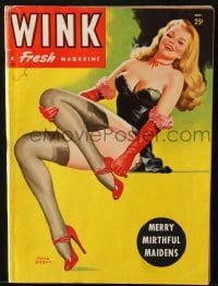 8x830 WINK magazine October 1946 sexy pin-up art on cover by Peter Driben, Merry Mirthful Maidens!
