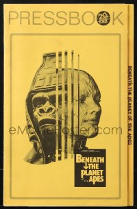 8x474 BENEATH THE PLANET OF THE APES pressbook 1970 sci-fi sequel, what lies beneath may be the end