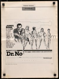8x507 DR. NO pressbook 1963 Sean Connery in James Bond's first movie, alternate 6-page version!