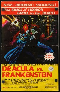 8x510 DRACULA VS. FRANKENSTEIN pressbook 1979 vampire comes to life to the sounds of rock & horror!