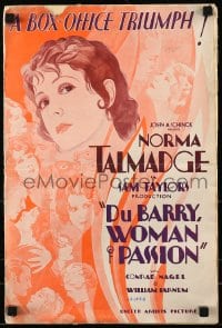 8x511 DU BARRY WOMAN OF PASSION pressbook 1930 Norma Talmadge is mistress to King William Farnum!