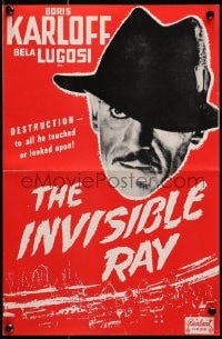 8x541 INVISIBLE RAY pressbook R1948 Boris Karloff & Bela Lugosi in Universal horror/sci-fi!