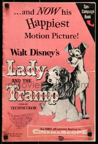 8x551 LADY & THE TRAMP pressbook 1955 Walt Disney romantic canine dog classic cartoon!