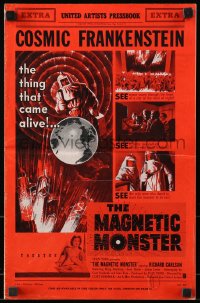 8x567 MAGNETIC MONSTER pressbook 1953 Curt Siodmak, cosmic Frankenstein will swallow the Earth!