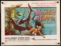 8x576 MERMAIDS OF TIBURON pressbook 1962 fantastic underwater art of sexy mermaid & shark!