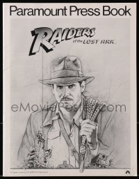 8x604 RAIDERS OF THE LOST ARK pressbook 1981 great art of adventurer Harrison Ford by Richard Amsel!