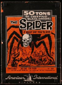 8x623 SPIDER pressbook 1958 completely different image of giant monster with skull head!