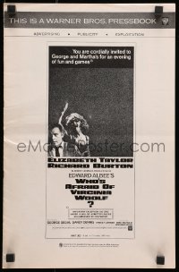 8x656 WHO'S AFRAID OF VIRGINIA WOOLF pressbook 1966 Elizabeth Taylor, Richard Burton, Mike Nichols