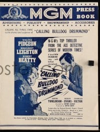 8x010 CALLING BULLDOG DRUMMOND English pressbook 1951 detective Walter Pidgeon, country of origin!
