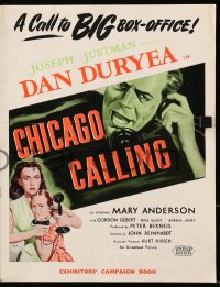 8x011 CHICAGO CALLING English pressbook 1951 Dan Duryea film noir, different Fox art!