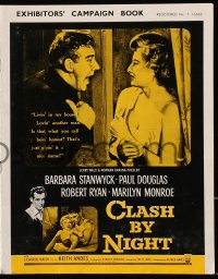 8x012 CLASH BY NIGHT English pressbook 1952 Fritz Lang, Barbara Stanwyck, Marilyn Monroe shown!