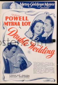 8x018 DOUBLE WEDDING English pressbook 1937 William Powell, Myrna Loy, Florence Rice, John Beal