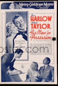8x031 PERSONAL PROPERTY English pressbook 1937 Jean Harlow and Robert Taylor, The Man in Possession!