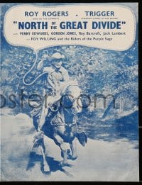 8x036 NORTH OF THE GREAT DIVIDE English pressbook 1950 cowboy Roy Rogers & Trigger, Penny Edwards!