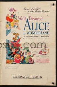 8x461 ALICE IN WONDERLAND pressbook 1951 Walt Disney Lewis Carroll classic, wonderful art!