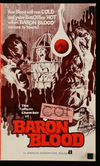 8x472 BARON BLOOD pressbook 1972 Mario Bava, the ultimate in human agony, torture beyond belief!