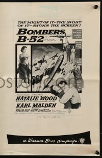 8x475 BOMBERS B-52 pressbook 1957 sexy Natalie Wood & Karl Malden, cool art of military planes!