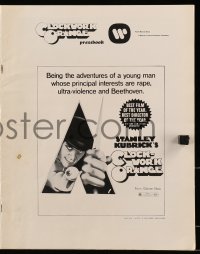 8x488 CLOCKWORK ORANGE pressbook 1973 Stanley Kubrick classic, Malcolm McDowell, rated R!