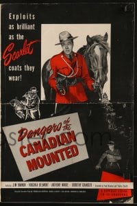 8x495 DANGERS OF THE CANADIAN MOUNTED pressbook 1948 Republic serial, Mounties, very rare!