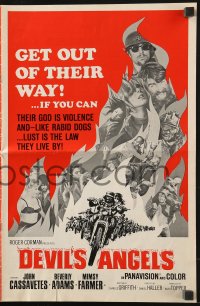 8x502 DEVIL'S ANGELS pressbook 1967 Corman, Cassavetes, their god is violence, lust the law they live by
