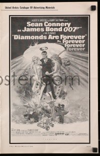 8x503 DIAMONDS ARE FOREVER pressbook 1971 McGinnis art of Sean Connery as James Bond 007!